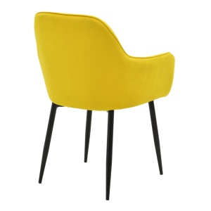 Scaun cu Brate Model Noor, Galben/Negru , 58x58x86 cm - Img 2