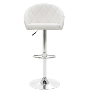 Scaun de bar Balina, alb/argintiu, 52x53x109 cm - Img 3