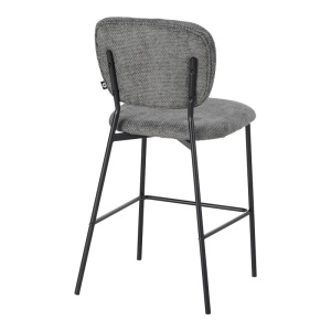 Scaun de bar Cathair, gri/negru, 48x54x100 cm - Img 2