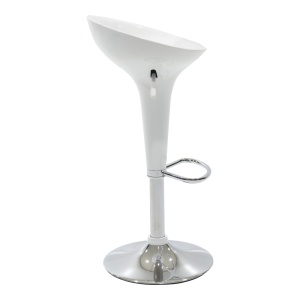 Scaun de bar Felice, alb/argintiu, 40x43x84 cm - Img 3