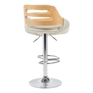 Scaun de bar Fern, gri/bej, 50x48.5x110.5 cm - Img 2