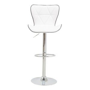 Scaun de bar Jorine, alb, 53x44x114 cm - Img 5