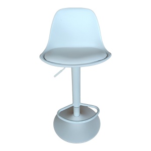 Scaun de bar Louser, alb, 44x46x114 cm - Img 3