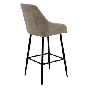Scaun de bar Model Empower, Gri maroniu/Negru, 49x49x97 cm - Img 2