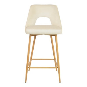 Scaun de bar Murde, bej/natural, 47x52x96 cm - Img 5