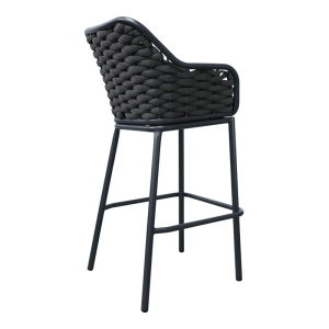 Scaun de bar pentru exterior Model Zuki, Gri, 55x54x109 cm - Img 2