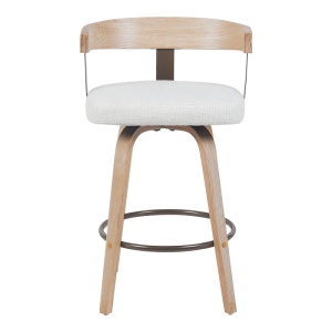 Scaun de bar rotativ Anesy, bej, 54x50x85 cm - Img 4