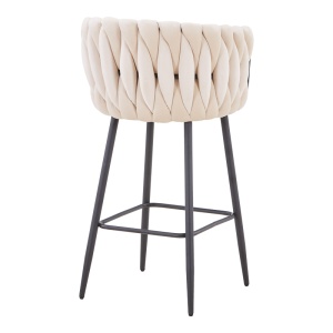 Scaun de bar Vivian, bej, 57x50x100 cm - Img 2
