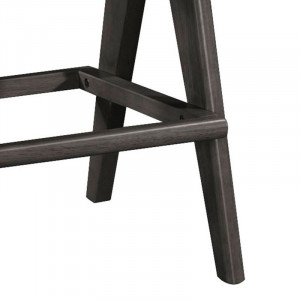 Scaun de bar Winslow lemn de arbore de cauciuc negru - pvc ratan material culoare lemn natural - gri - Img 3