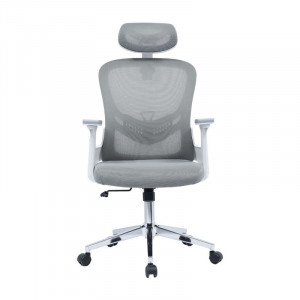 Scaun de birou manager Ignatius plasa gri deschis - Img 4