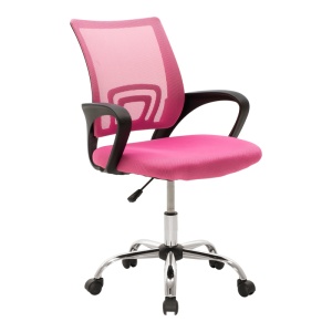 Scaun de birou reglabil Berto II, roz/negru, 60x48x85-95 cm