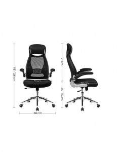 Scaun de birou, Songmics, 50 x 68 x 126 cm, Negru - Img 5