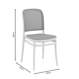 Scaun de exterior, Model Nereus, culoare alb si bej, Polipropilena, 45x43x84 cm - Img 17
