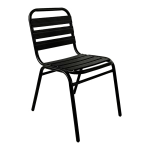 Scaun de exterior , Model Sussie, culoare negru, metal si aluminiu, 45x62x76 cm - Img 2