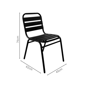 Scaun de exterior , Model Sussie, culoare negru, metal si aluminiu, 45x62x76 cm - Img 8