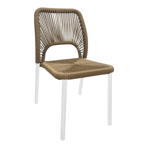 Scaun de Gradina Model Norture, Natural/Alb, 45x63x82 cm - Img 1