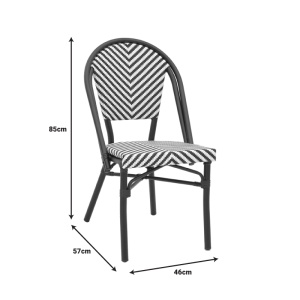 Scaun de Gradina Model Uarmin, Alb/Negru, 46x57x85 cm - Img 7