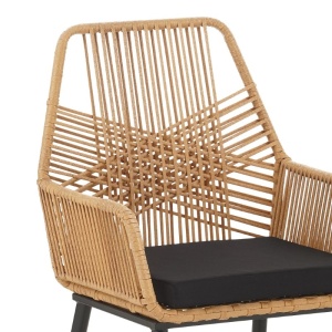 Scaun de grădină Tanish Negru 58x58.5x87 cm - Img 4