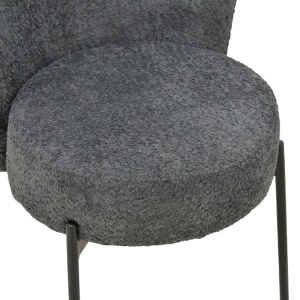 Scaun dining Houlian, tapițat cu material textil, Gri antracit/Negru, 46 × 66 × 89 cm - Img 7