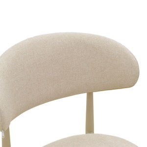 Scaun dining Kaourt, tapițat cu material textil, Bej/Crem, 49 × 55 × 80 cm - Img 7