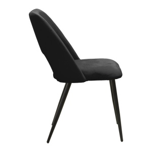 Scaun dining Nelda, tapițat cu catifea, Negru, 44 × 58 × 82 cm - Img 4