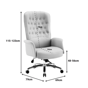 Scaun directorial Kaline, bej, 69x79x115-123 cm - Img 4