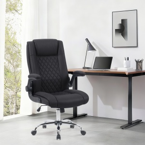 Scaun directorial Kesla, negru, 65x65x113-121 cm - Img 2