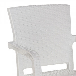 Scaun exterior Halcyon plastic culoare alba - Img 2