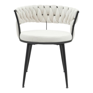 Scaun Model Alkia, Crem/Negru, 60x57x68 cm - Img 4