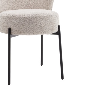 Scaun Model Houlian, Crem/Negru, 46x66x89 cm - Img 3