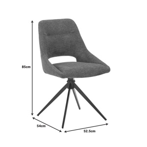 Scaun Model Luciano, Crem/Negru, 52.5x54x85 cm - Img 7