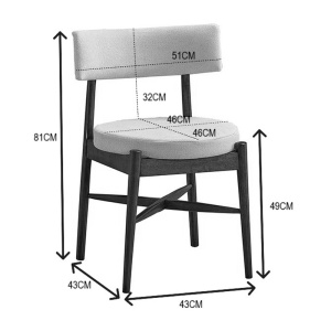 Scaun Raudi, nuc/ecru, 45.5x45.5x81 cm - Img 5