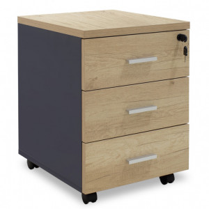 Sertar mobil Lotus in culoare stejar-gri inchis 40x47x55cm - Img 1