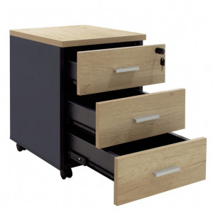Sertar mobil Lotus in culoare stejar-gri inchis 40x47x55cm - Img 2
