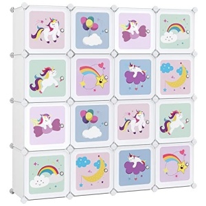 Set 16 cuburi modulare pentru depozitare, Songmics, Alb, 123x31x123 cm - Img 2