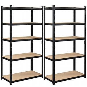 Set 2 Rafturi Metalice Model Frankie, Negru, 200x100x50 cm - Img 2