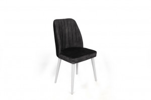 Set 2 scaune Model Alfa-497, Antracit/Alb, 50x49x90 cm - Img 2