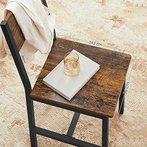 Set 2 scaune Model Norman, Negru/Maro, 50x36x87.6 cm - Img 5