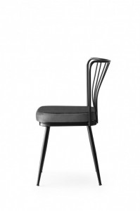 Set 2 scaune Model Star, Gri/Negru, 43x42x82 cm - Img 3