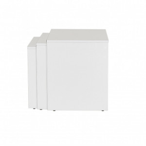 Set 3 Masute de Cafea Model Phan, 45x36x42/50x38x45/55x40x47 cm, Alb - Img 7