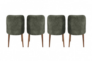 Set 4 scaune Model Dallas, Verde/Nuc, 50x49x90 cm - Img 5