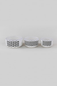 Set 6 cutii de depozitare alimente Trigon Storage Box 12/14/16 cm 3 Pieces, Alb Negru - Img 2