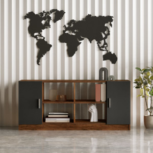 Set Complet Mobilier Birou Salvador, model VO15, 140x73.8x60 cm, Nuc/Antracit - Img 8
