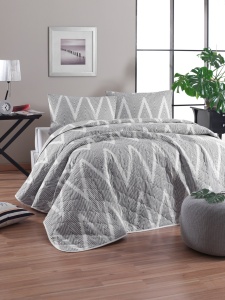 Set Cuvertura Pat Dublu Model Olivia Grey