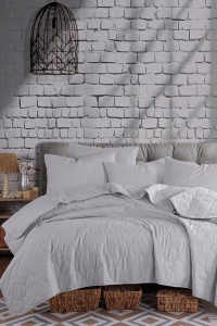 Set Cuvertura Pat Dublu Model Solid Grey - Img 2