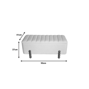 Set de 2 tabureți Daph, bej/alb, 110x46x45 cm - Img 6