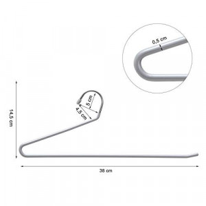 Set de 20 umerase din metal, Songmics, Gri-Argintiu, 38x14.5x0.5 cm - Img 5