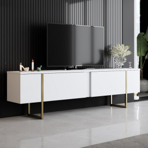Set de mobilier pentru living Luxe, Alb- Auriu - Img 5