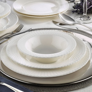 Set farfurii servire, 24 bucati Villa-Servisa Alb 22x22x2 cm - Img 4