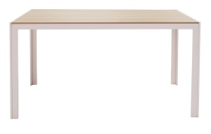Set Masă de Grădină si 4 Scaune Nares-Clutch A, alb/natural, 140x80x72.5 cm - Img 3